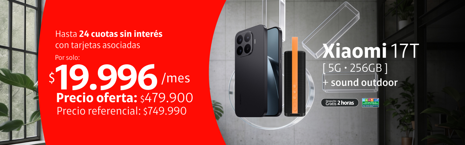 Xiaomi 17T 256GB + Sound Outdoor Xiaomi 17T 256GB + Sound Outdoor en 24 cuotas de 19.996