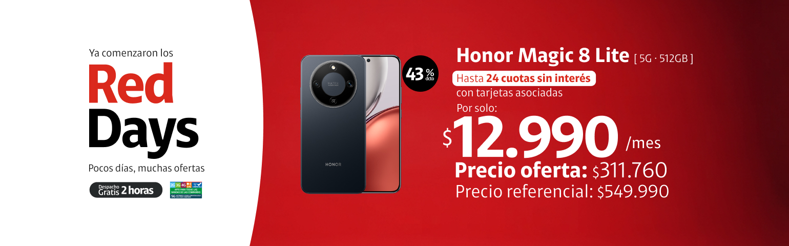 HONOR Magic 8 Lite 5G 512GB HONOR Magic 8 Lite 5G 512GB en 24 cuotas de 12.990