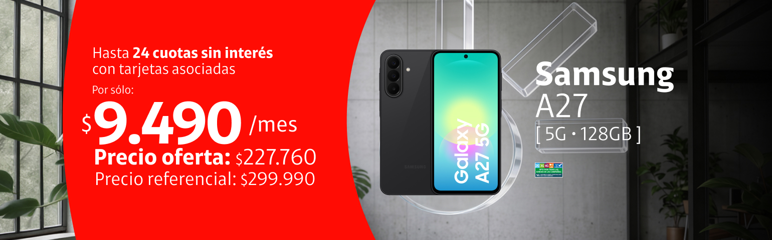 SAMSUNG A27 5G 128GB SAMSUNG A27 5G 128GB en 24 cuotas de 9.490
