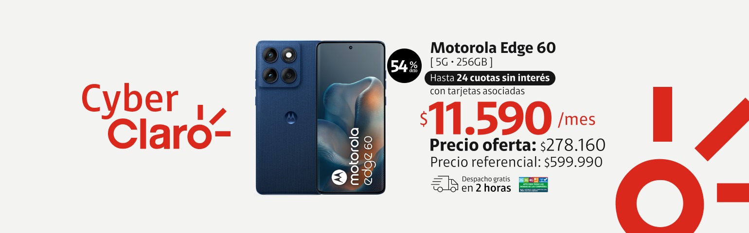 Motorola Edge 60 256GB Motorola Edge 60 256GB en 24 cuotas de 11.590