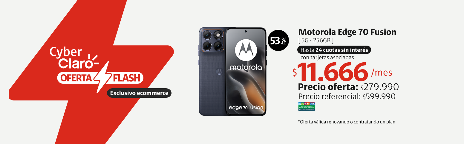 Motorola Edge 70 Fusion 5G 256GB Motorola Edge 70 Fusion 5G 256GB en 24 cuotas de 11.666