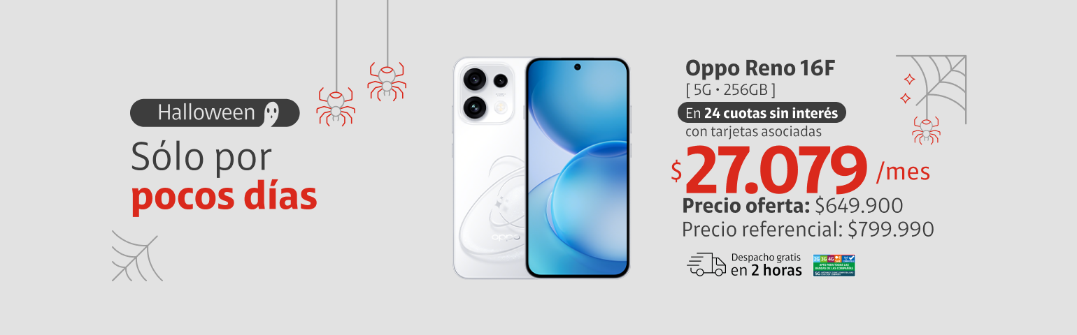 Oppo Reno 16F Oppo Reno 16F 256GB en 24 cuotas de 27.079